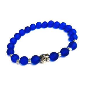 Silver Buddha Bracelet (Blue or Purple)