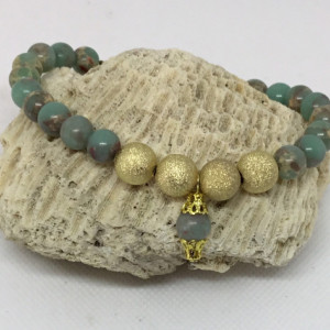 Gold bracelet, Wedding bracelet, Green and gold bracelet, tribal bracelet, Gold Bracelet, Green bracelet, Stone bead bracelet