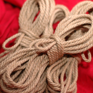 Four 8m lengths of 4mm Hand Crafted Tossa Jute Rope