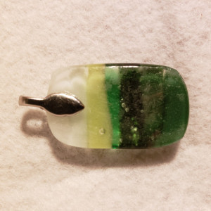 Green fused glass pendant 