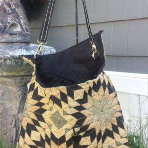 Gold and Black OoaK Tapestry/Carpet Shoulder bag