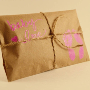 10 Baby Shower Favors. Pink and Kraft Paper Favors. Fresh Roasted Coffee. Embossed Favors. Handmade. Baby Love. Baby Girl