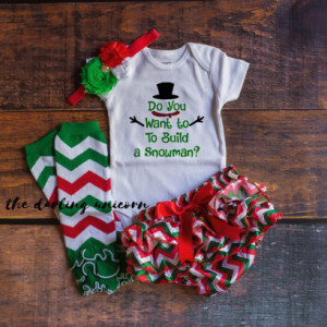 Do you want to build a snowman infant girl bodysuit