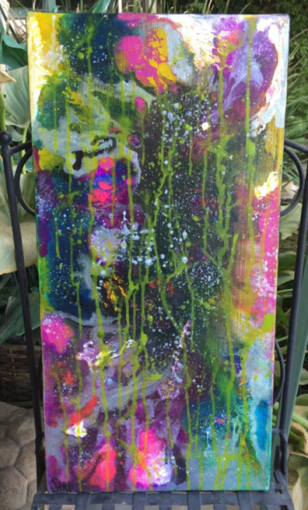 Original Colorful Fluid Acrylic Abstract Painting
