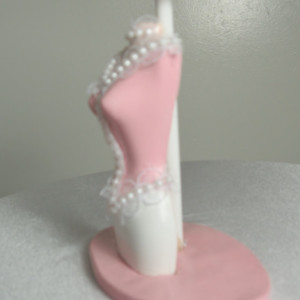 Pink and Pearls (mini dress form)