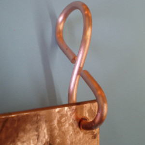 36 in Hanging SOLID COPPER Bar Pot Rack with 8 hooks & 22in chain --- FREE Shipping to U S Zip codes