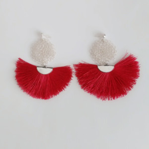 Elegant Red tassel earrings