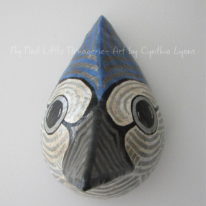 Blue Jay paper mache bird head Blue Jay bird sculpture faux taxidermy song bird art