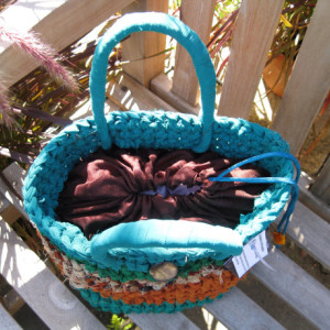 Turquoise - Reclaimed/Recycled Chiffon Purse