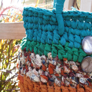 Turquoise - Reclaimed/Recycled Chiffon Purse