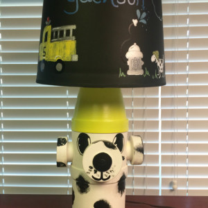 Fire Hydrant Dalmation  Dog Lamp