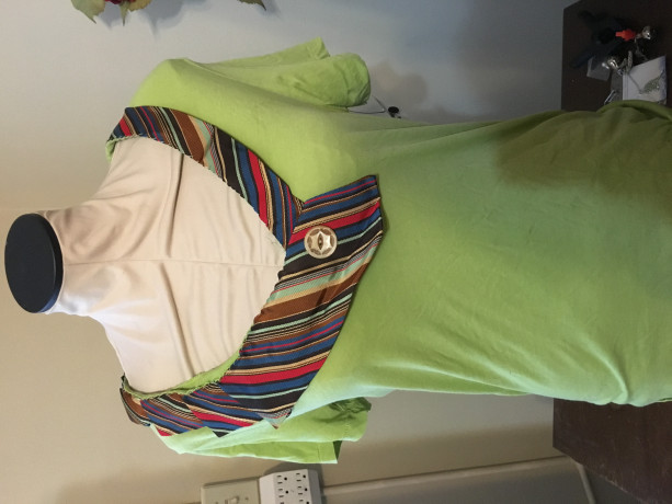 Lime Green Short-Sleeved Tie Tee Size Large.