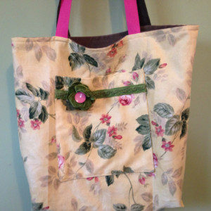 Spring and Summer flowered shopping tote and carry-on bag