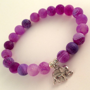 Purple agate stretch bracelet