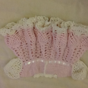 Baby girl Crochet Dress with Booties, Baby Shower gift, Baby Party Dress, Infant. girl crochet dress, Pink dress, Size 3- 6 month