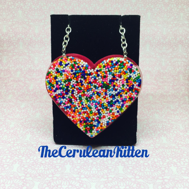 Cake Spinkles Heart Necklace 