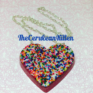 Cake Spinkles Heart Necklace 
