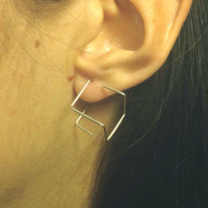 Argentium Cube Earrings