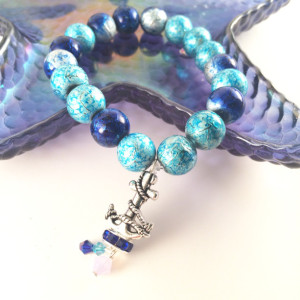 Blue anchor bracelet 