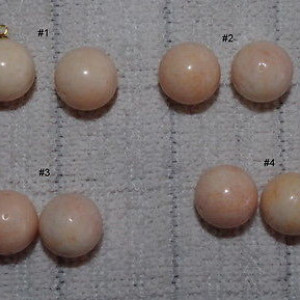 VINTAGE GORGEOUS GENUINE SEA ANGEL SKIN CORAL PERFECT 14 MM BALL DROP JACKETS