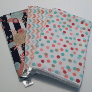 Burp Cloths Cute Floral,  Chevron & Dots, Baby Gift, Baby Shower Gift, Feeding Burp Cloths, Burp Rags, Diaper Rags, Spit Rags,  Baby Girl