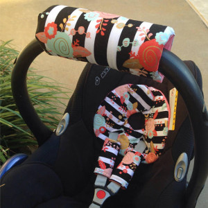Car Seat Head Support, Floral, Black and White Stripes,Hot Pink, Car Seat Strap Covers, Universal Car Seat Cover, Newborn Head Protector
