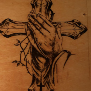Praying Hands with a cross wall decor 