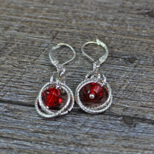 Red Dangle Chainamille Earrings