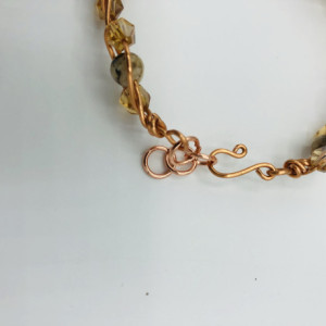 Copper Wire Wrapped Bangle Bracelet 