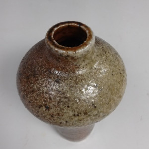 Wood Fired Pottery Bottle or Bud Vase