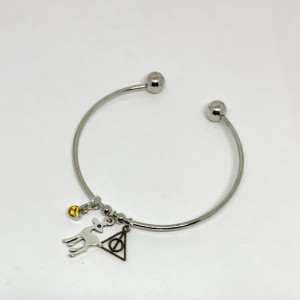 Harry Potter Deathly Hallows Patronus Bangle Charm Bracelet - Charm Jewelry - Gift for Her - Wizarding World - Magic Gift - Wizard Charms