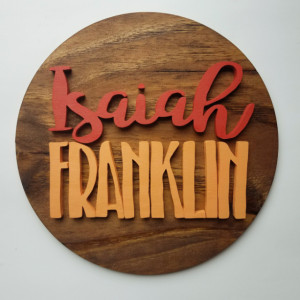 Personalized Name or Word Wood Round Sign