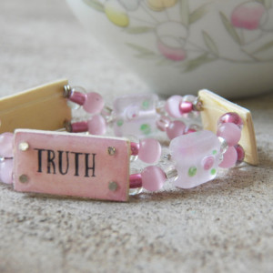 Truth Beauty Goodness Bracelet, Pink