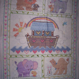 Noah's Ark Embroidered Baby Blanket