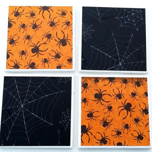 Spider and Webs Drink Coasters for Halloween