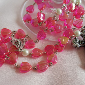 Girls Communion Rosary beads