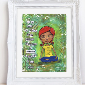Meditation of My Heart Print- Girl Art - Home Decor - Best Friend Gift - Christmas Gift - Holiday Present