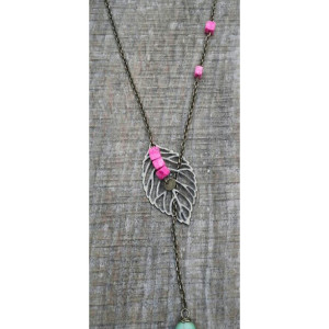 Turquoise leaf necklace