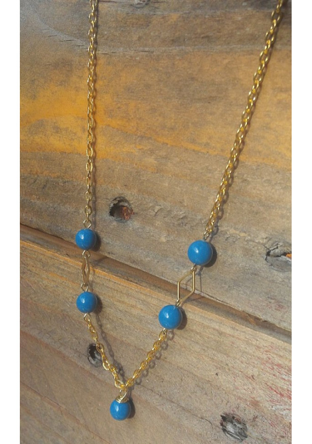 blue and gold necklace