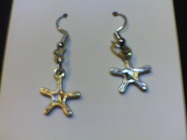 Star Fish silver colored earring, Beach, Tropical, Homemade, Pierced ears.