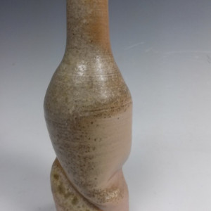 Wood Fired Shino Bottle - Pottery Bud Vase