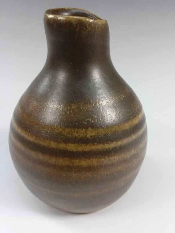 Wheel Thrown Pottery Bottle/Bud Vase with Local Clay Slip