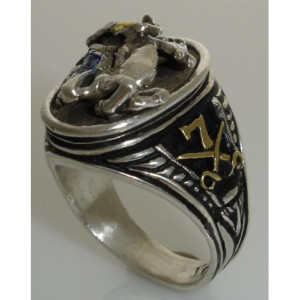 George Armstrong Custer 7th Cavalry sterling silver signet ring