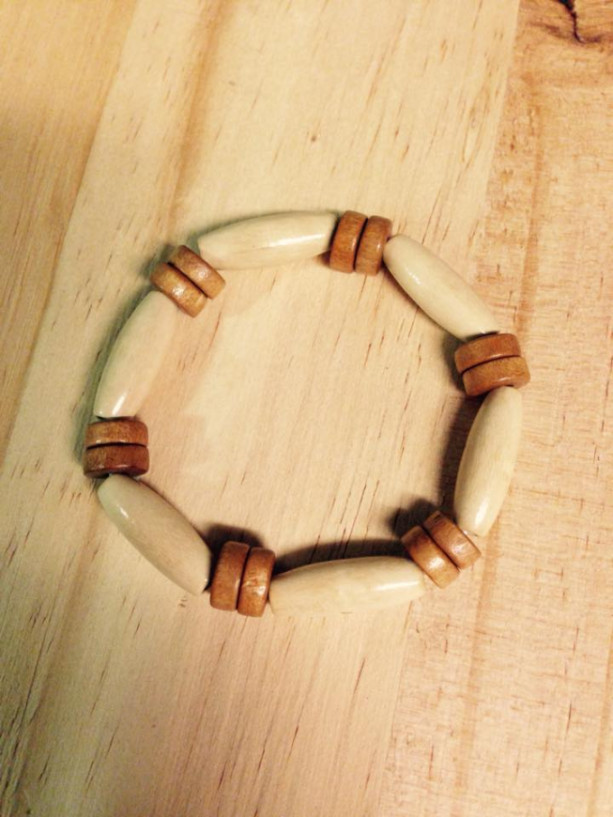 African inspired wood beaded bracelet