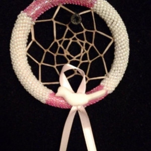 Pink and White Dream Catcher