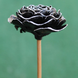 Black Hand-Painted Cedar Rose Pine Cone Flower