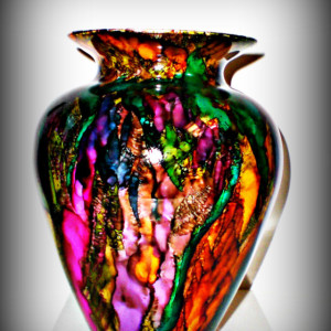 vase, alcohol ink design vase