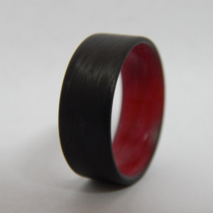 Carbon Fiber Unidirectional Ring with red inside