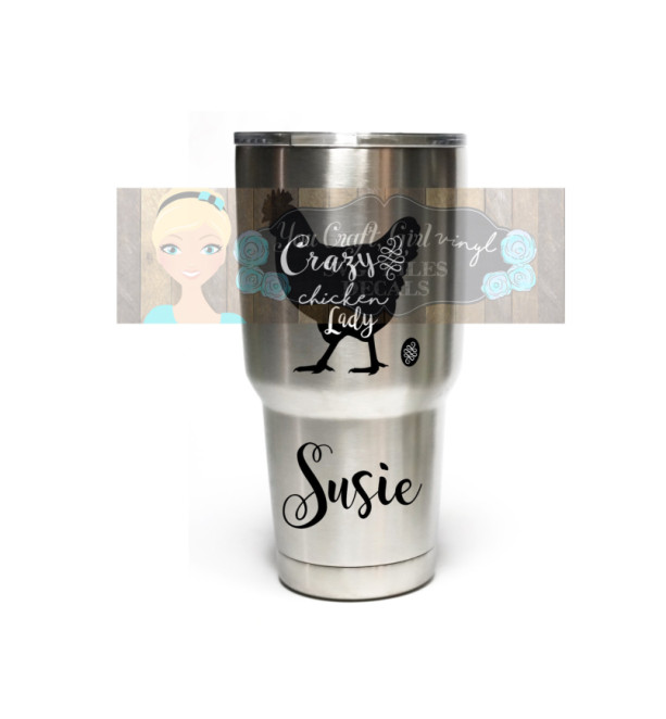 Crazy Chicken Lady Personalized Etched or Decal Stainless Steel Tumbler - Crazy Chicken Lady Mug - Gift Mug - Chicken Math - Farm Wife Gift