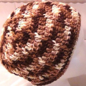 Hat - Unisex Beanie -  Brown Cap - Slouch hat - Ombre Beanie - Handmade headwear - Crochet Ribbed hat for Men or Women - Skullcap